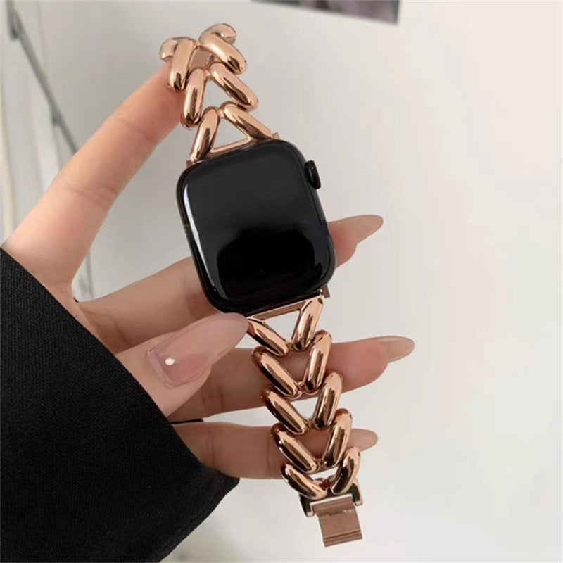 Denim Chain Metal Watch Band for Apple Watch 1-8