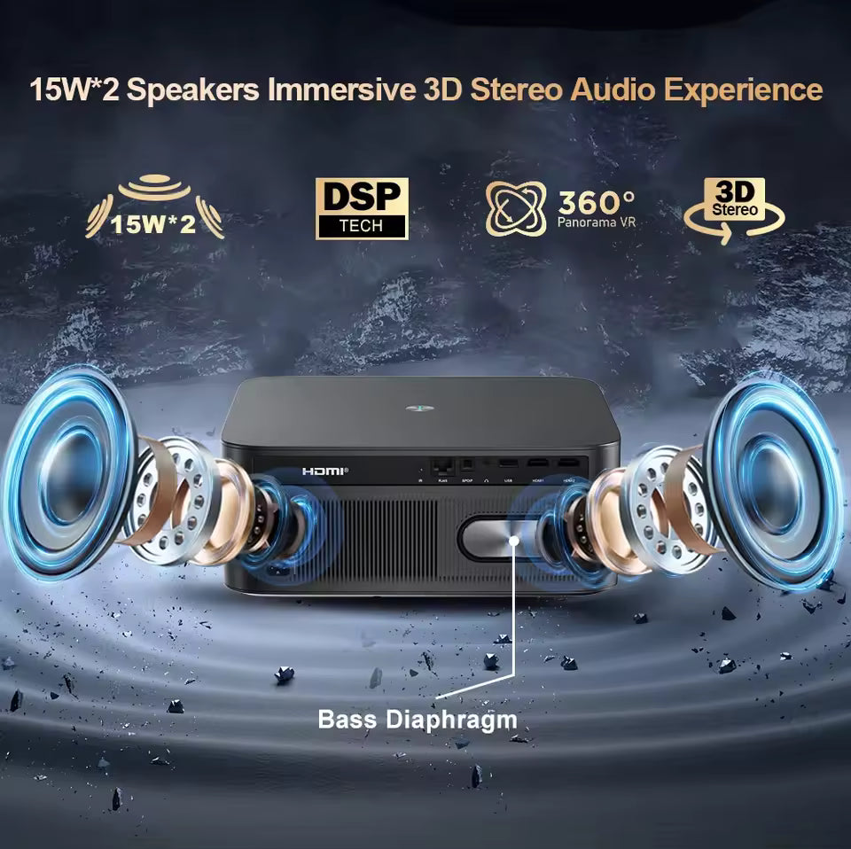Portable Projector Auto Focus Android WiFi Home Cinema