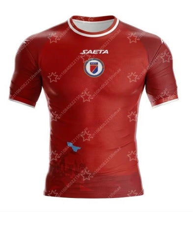 New Haiti Soccer Jersey Short Sleeve Sport T-Shirt