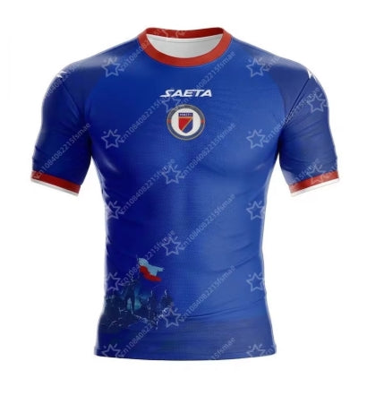 New Haiti Soccer Jersey Short Sleeve Sport T-Shirt
