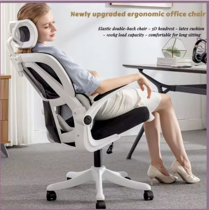 Comfortable Desk Chair for Students with Back Support, Long Sitting Study Chair
